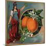 Woman with Oranges - Citrus Crate Label-Lantern Press-Mounted Art Print