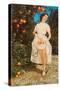 Woman with Oranges in Skirt, California-null-Stretched Canvas