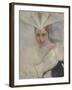 Woman with Osprey Headdress and White Fur Collar, 1897-Edwin Austin Abbey-Framed Giclee Print