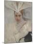 Woman with Osprey Headdress and White Fur Collar, 1897-Edwin Austin Abbey-Mounted Giclee Print