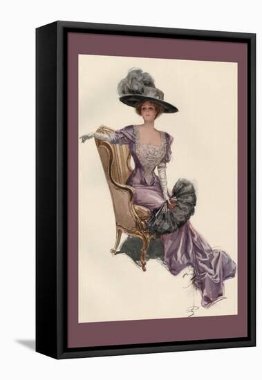 Woman with Ostrich Fan-Harrison Fisher-Framed Stretched Canvas