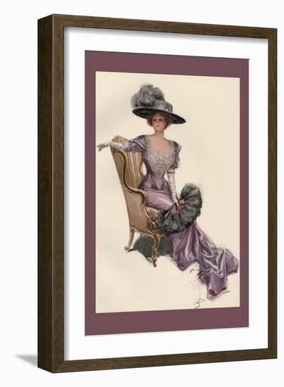 Woman with Ostrich Fan-Harrison Fisher-Framed Art Print