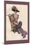 Woman with Ostrich Fan-Harrison Fisher-Mounted Art Print