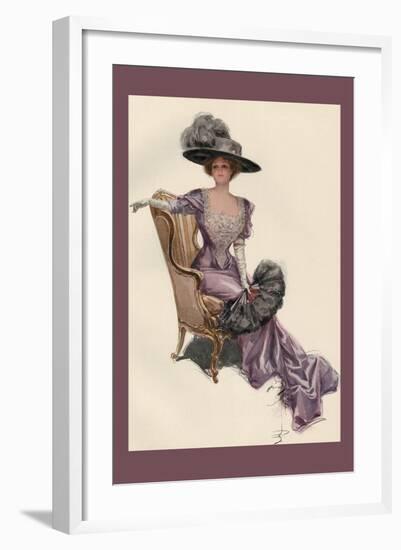 Woman with Ostrich Fan-Harrison Fisher-Framed Art Print