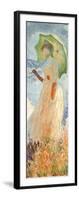 Woman with Parasol (detail)-Claude Monet-Framed Art Print