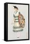 Woman with Parasol, Fashion Illustration-null-Framed Stretched Canvas