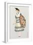 Woman with Parasol, Fashion Illustration-null-Framed Art Print