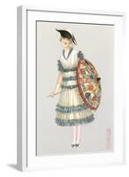 Woman with Parasol, Fashion Illustration-null-Framed Art Print