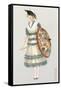 Woman with Parasol, Fashion Illustration-null-Framed Stretched Canvas