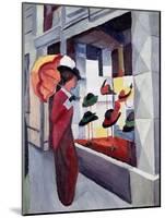 Woman with Parasol in Front of a Hat Shop, 1914-Auguste Macke-Mounted Giclee Print