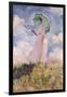 Woman with Parasol Turned to the Left, 1886-Claude Monet-Framed Giclee Print