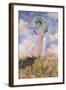 Woman with Parasol Turned to the Left, 1886-Claude Monet-Framed Giclee Print