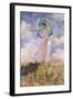 Woman with Parasol Turned to the Left, 1886-Claude Monet-Framed Giclee Print