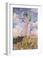 Woman with Parasol Turned to the Left, 1886-Claude Monet-Framed Giclee Print
