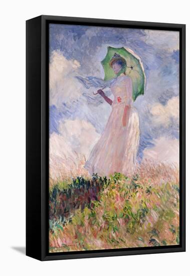 Woman with Parasol Turned to the Left, 1886-Claude Monet-Framed Stretched Canvas