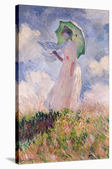 Woman with Parasol Turned to the Left, 1886-Claude Monet-Stretched Canvas