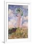 Woman with Parasol Turned to the Left, 1886-Claude Monet-Framed Giclee Print