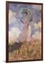 Woman with Parasol Turned to the Left (Suzanne Hoschedé), 1886-Claude Monet-Framed Giclee Print