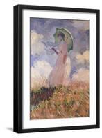 Woman with Parasol Turned to the Left (Suzanne Hoschedé), 1886-Claude Monet-Framed Giclee Print