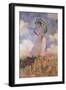 Woman with Parasol Turned to the Left (Suzanne Hoschedé), 1886-Claude Monet-Framed Giclee Print