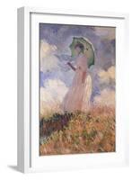 Woman with Parasol Turned to the Left (Suzanne Hoschedé), 1886-Claude Monet-Framed Giclee Print