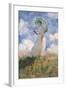 Woman with Parasol Turned to the Left-Claude Monet-Framed Art Print