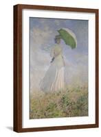 Woman with Parasol Turned to the Right. (Susanne Hoschedé), 1886-Claude Monet-Framed Giclee Print