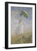 Woman with Parasol Turned to the Right. (Susanne Hoschedé), 1886-Claude Monet-Framed Giclee Print