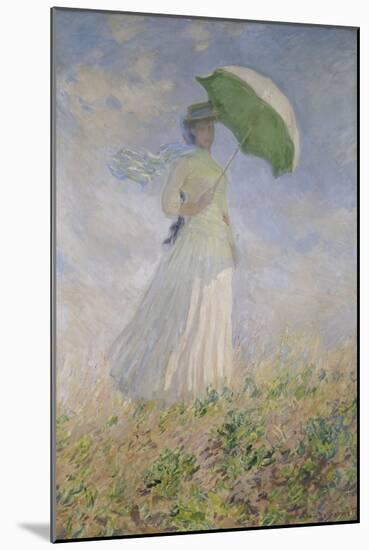 Woman with Parasol Turned to the Right. (Susanne Hoschedé), 1886-Claude Monet-Mounted Giclee Print