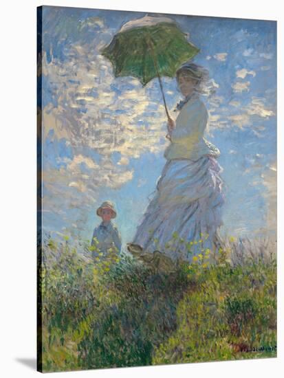 Woman With Parasol-Claude Monet-Stretched Canvas