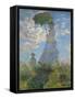 Woman With Parasol-Claude Monet-Framed Stretched Canvas