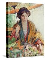 Woman with Parasol-Richard Edward Miller-Stretched Canvas