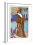 Woman with Peacocks-Alphonse Mucha-Framed Art Print