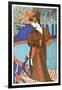 Woman with Peacocks-Alphonse Mucha-Framed Art Print