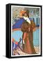 Woman with Peacocks-Alphonse Mucha-Framed Stretched Canvas