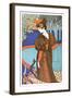 Woman with Peacocks-Alphonse Mucha-Framed Art Print