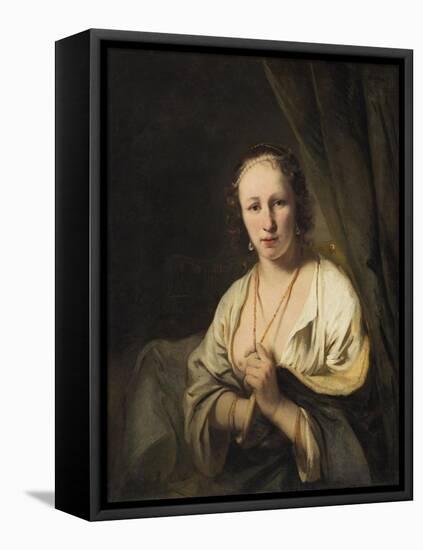 Woman with Pearls in her Hair, c.1653-Ferdinand Bol-Framed Stretched Canvas