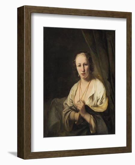 Woman with Pearls in her Hair, c.1653-Ferdinand Bol-Framed Giclee Print