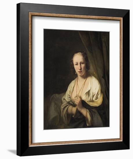 Woman with Pearls in her Hair, c.1653-Ferdinand Bol-Framed Giclee Print