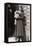 Woman with Pekingese Dog Outside a House-null-Framed Stretched Canvas