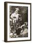 Woman with Pekingese Dogs and Puppies in a Garden-null-Framed Photographic Print