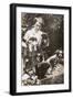 Woman with Pekingese Dogs and Puppies in a Garden-null-Framed Photographic Print