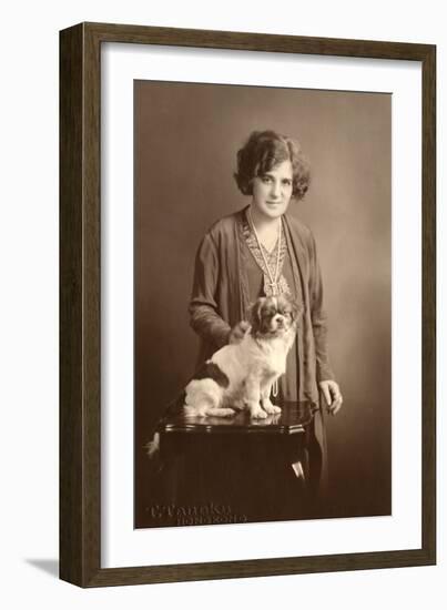 Woman with Pekingese-null-Framed Photographic Print