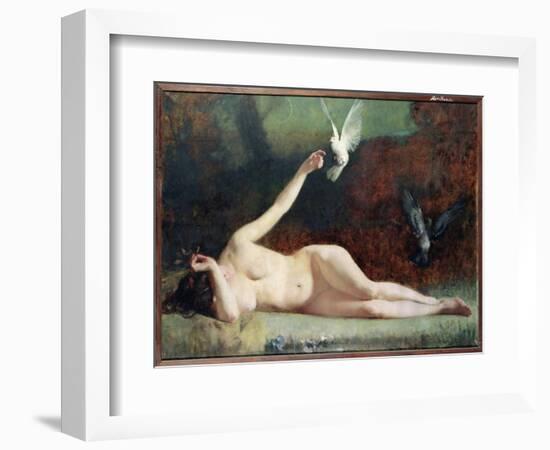 Woman with Pigeons, circa 1883-Ernst Philippe Zacharie-Framed Giclee Print