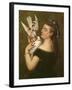 Woman with Pigeons (Oil on Canvas)-Gustave Courbet-Framed Giclee Print