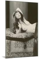 Woman with Pillow and Rug-null-Mounted Art Print
