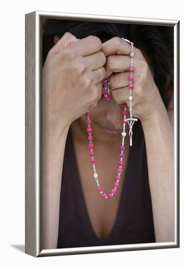 Woman with prayer beads-Godong-Framed Photographic Print