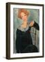 Woman with Red Hair, 1917 (Oil on Canvas)-Amedeo Modigliani-Framed Giclee Print