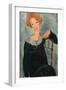 Woman with Red Hair, 1917 (Oil on Canvas)-Amedeo Modigliani-Framed Giclee Print