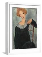 Woman with Red Hair, 1917-Amedeo Modigliani-Framed Art Print